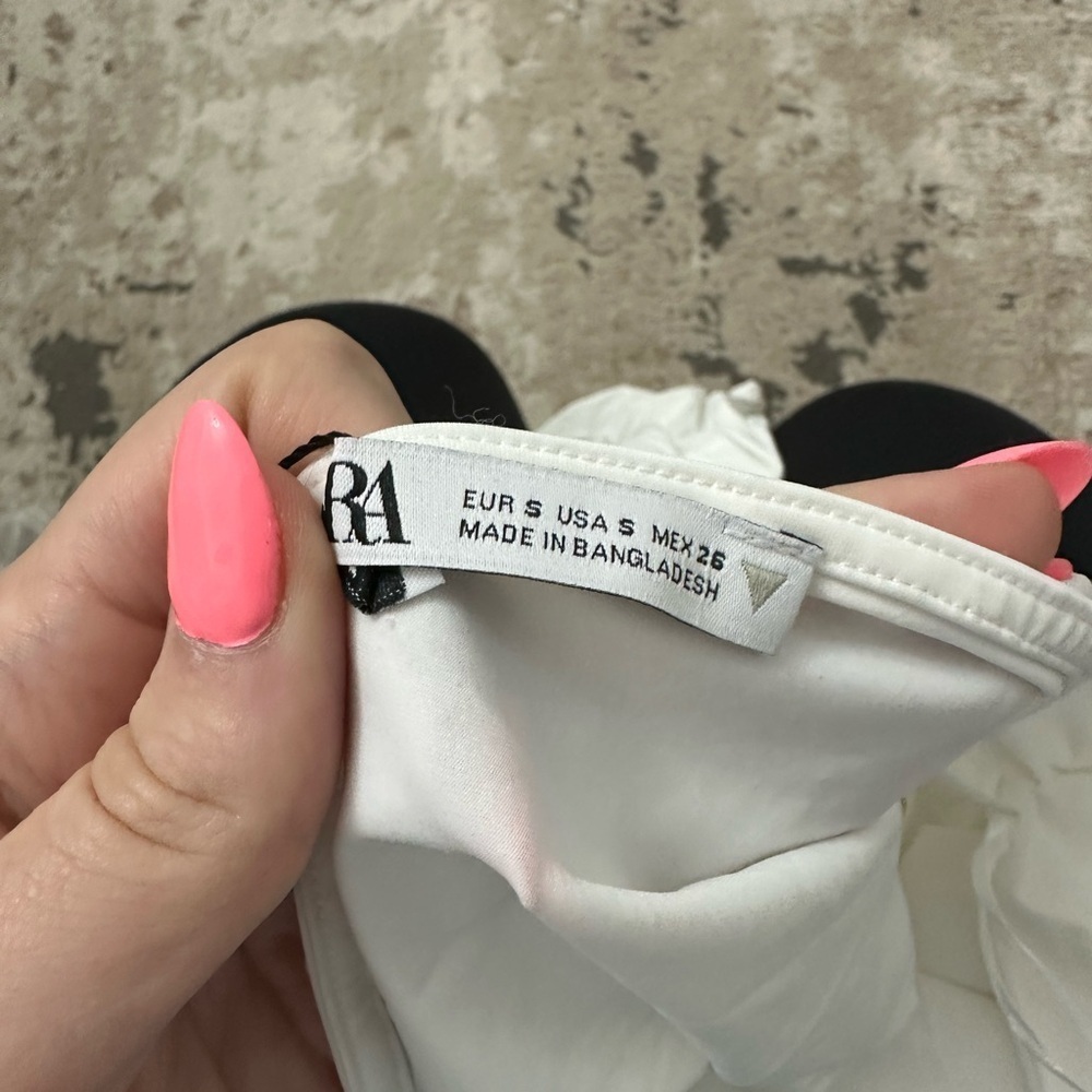 Zara White Open Slit Bodysuit Size Small NWT - Picture 3 of 4
